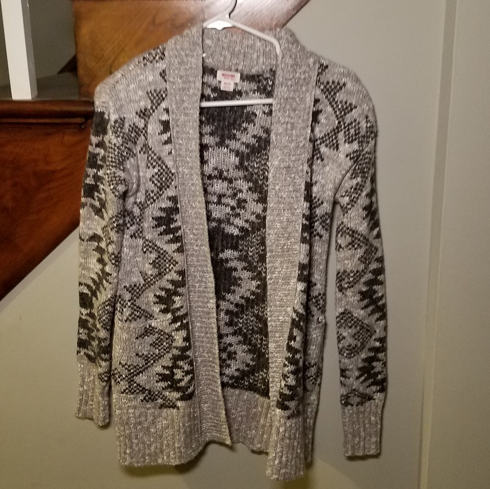 Mossimo XS open front grey sweater